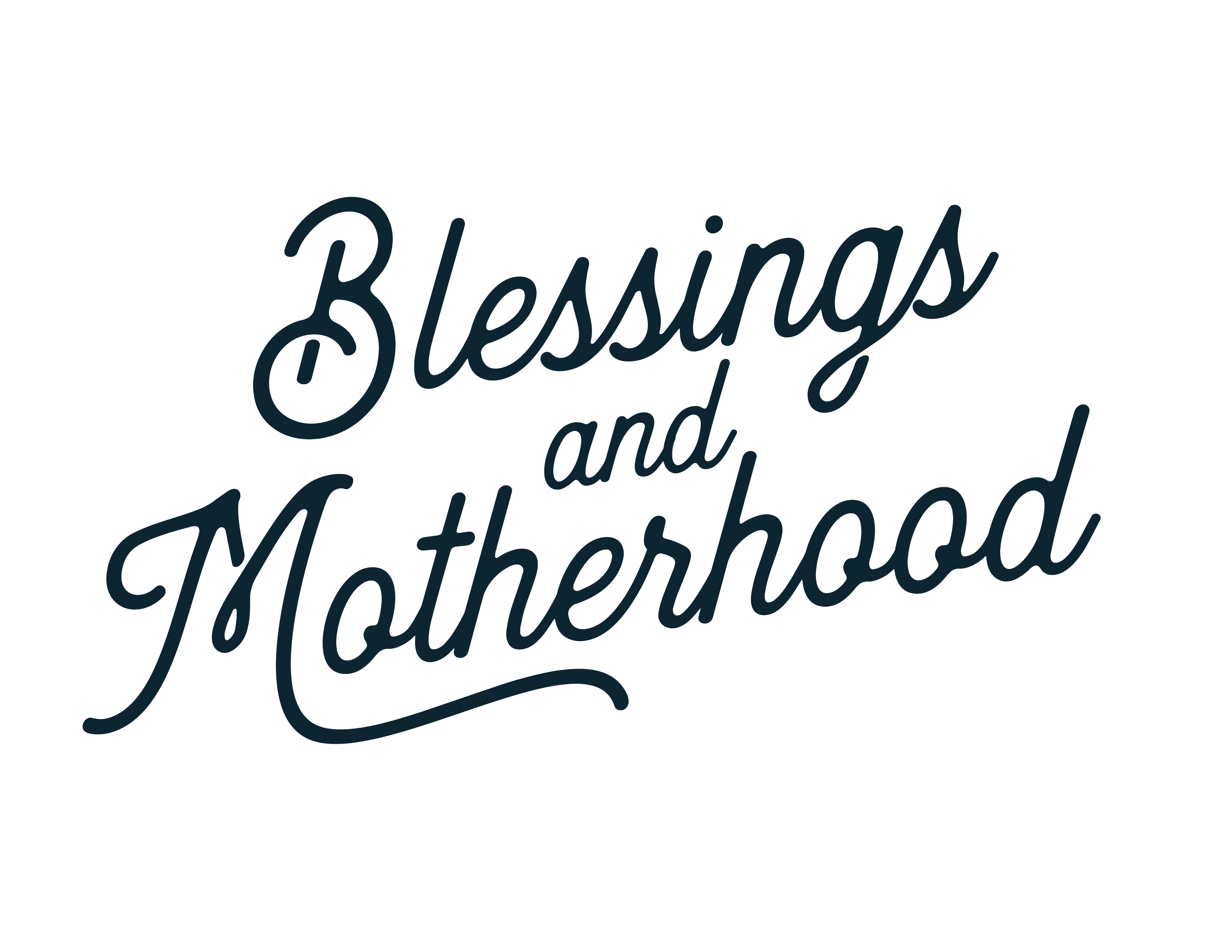 Blessings and Motherhood site logo in navy blue