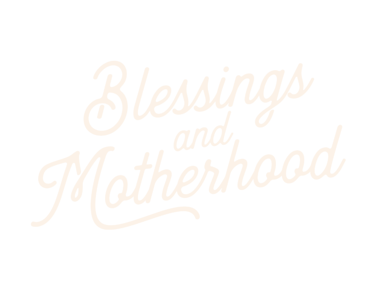 Blessings and Motherhood site logo in cream white